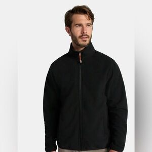 Ozark Trail Fleece Jacket Mens Small Black Full Zip Mock Neck Outdoor NWT